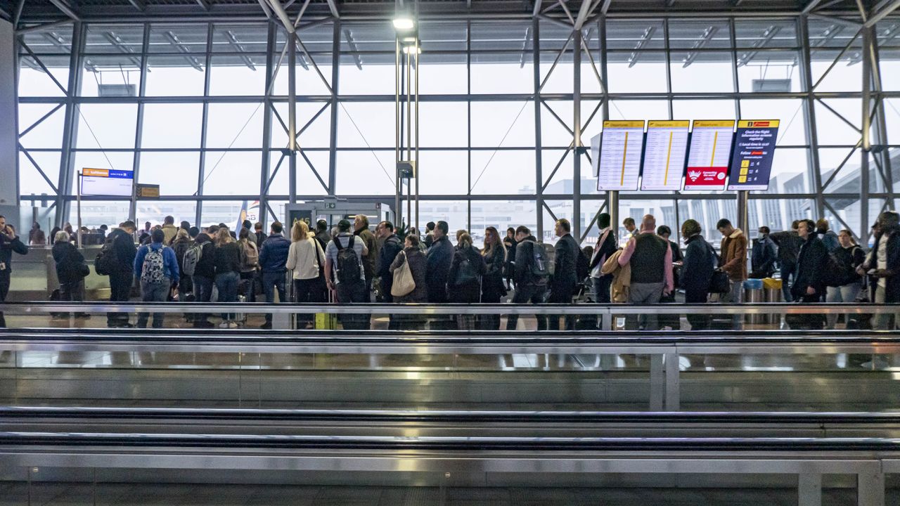 Crowded airports, crowded boarding.