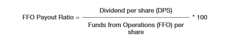 Funds from Operations (<span>FFO</span>) Payout Ratio. Divide dividend paid per share by FFO per share.