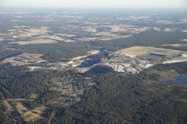 An Ariel view of the Greenbushes mine
